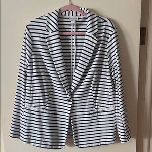 Ava & Viv Black and White Striped Blazer